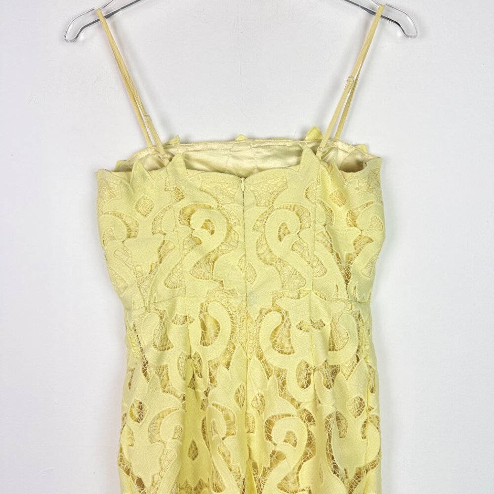 Bardot Lina Lace Sheath Dress Sleeveless Yellow Size 6 Small S EUC - Picture 10 of 13